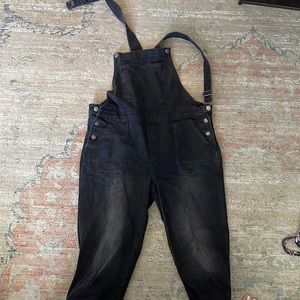 Black jean overalls